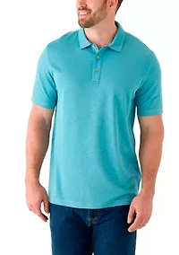 Big & Tall Short Sleeve Dockside Slub Polo Shirt