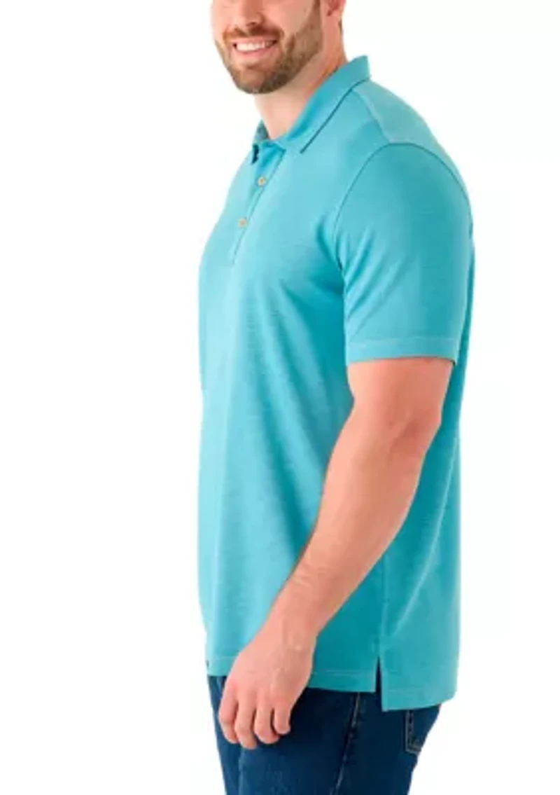 Big & Tall Short Sleeve Dockside Slub Polo Shirt
