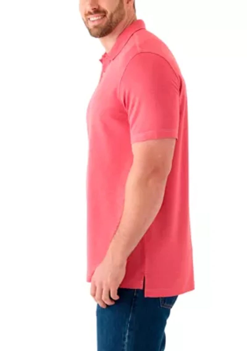 Big & Tall Short Sleeve Dockside Slub Polo Shirt