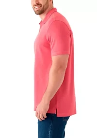 Big & Tall Short Sleeve Dockside Slub Polo Shirt