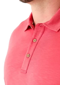 Big & Tall Short Sleeve Dockside Slub Polo Shirt