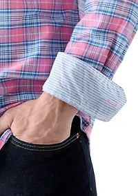 Long Sleeve Oxford Plaid Shirt