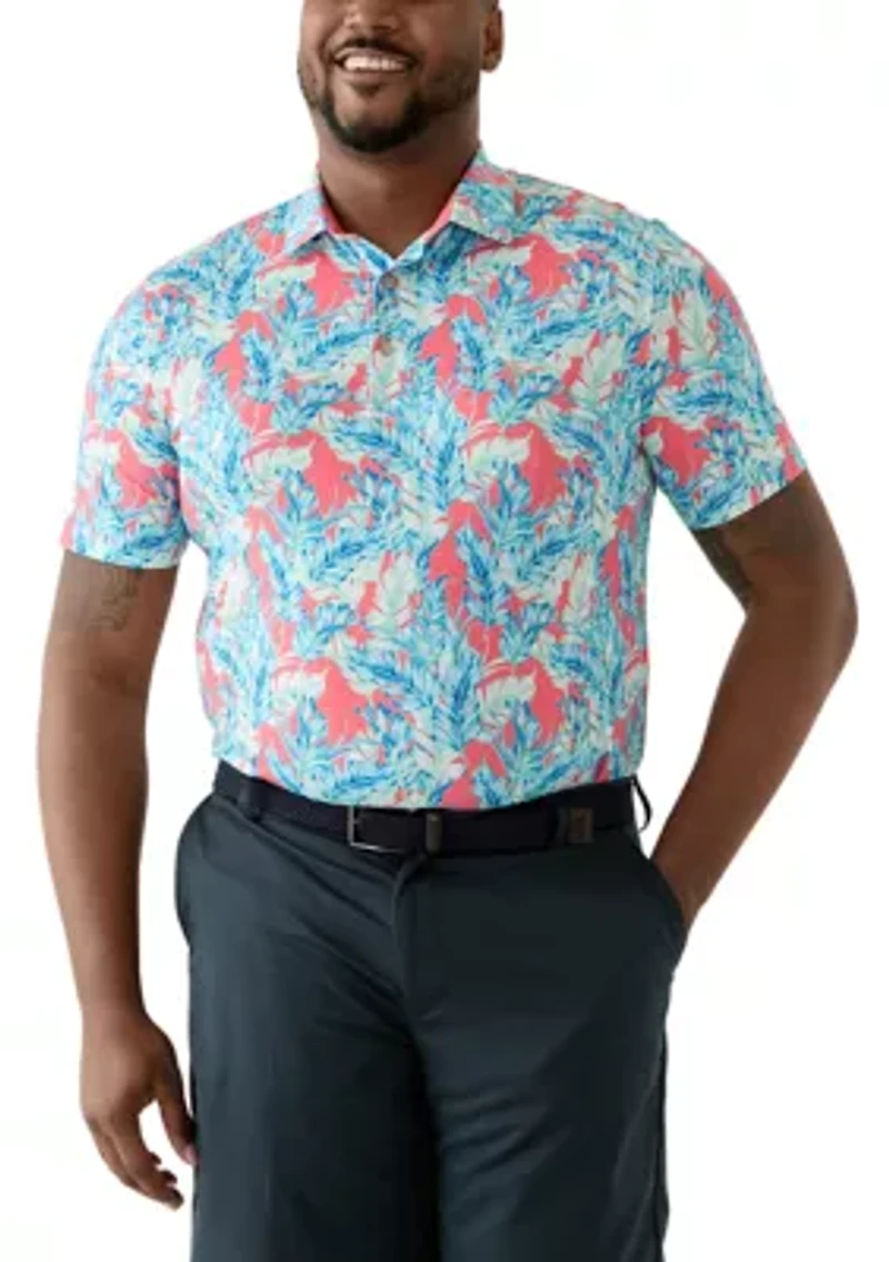 Big & Tall Leaving Las Vegas Swingflex Elite Printed Golf Polo Shirt