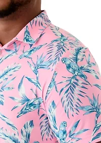 Big & Tall Birds of a Feather Swingflex Elite Printed Golf Polo Shirt