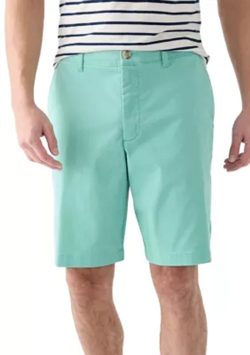 Flat Front Saltwater Twill Shorts - 9.5” Inseam