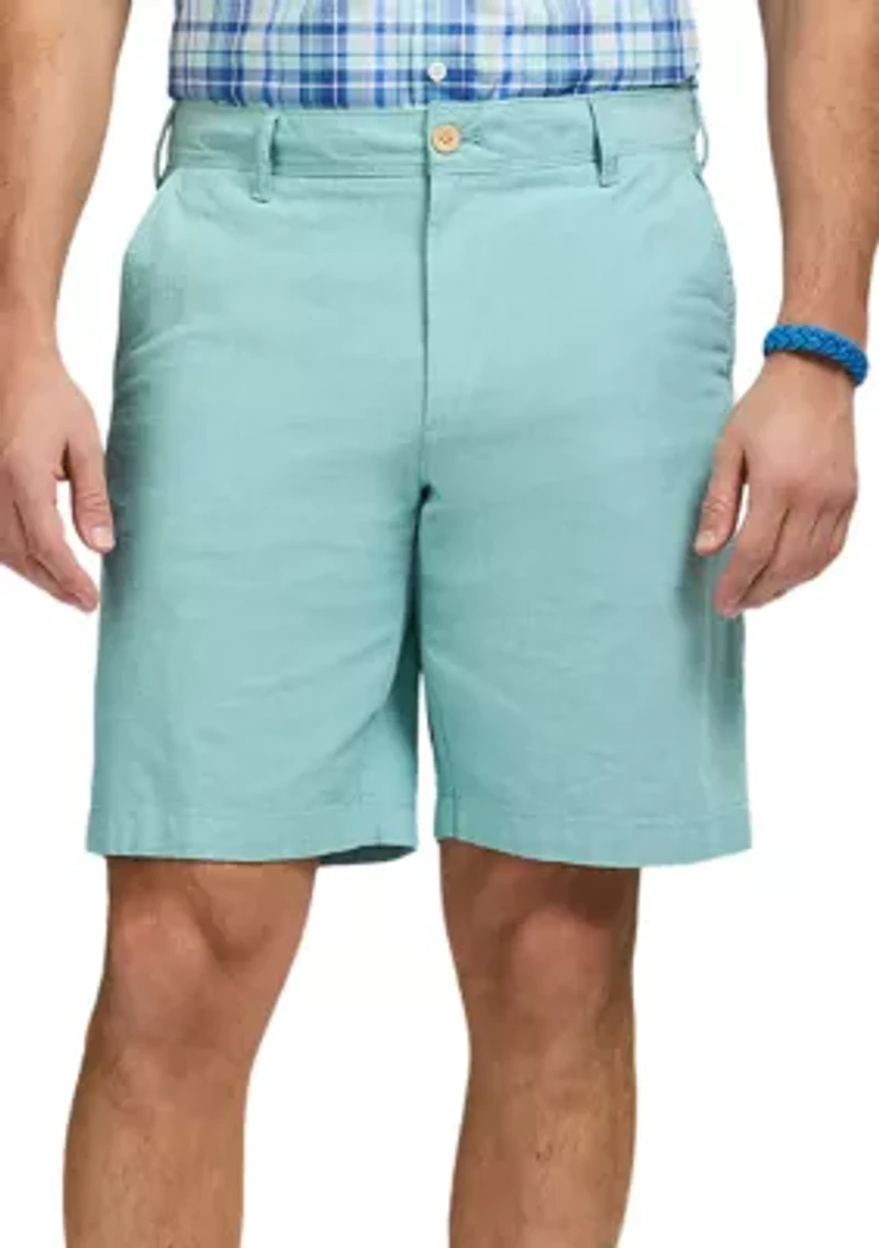 9.5'' Flat Front Chambray Shorts