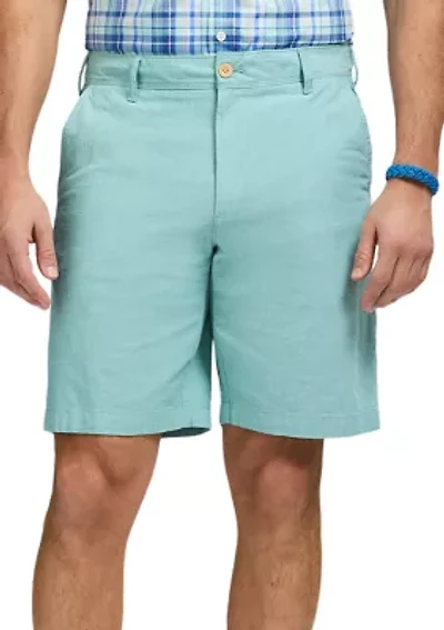 9.5'' Flat Front Chambray Shorts
