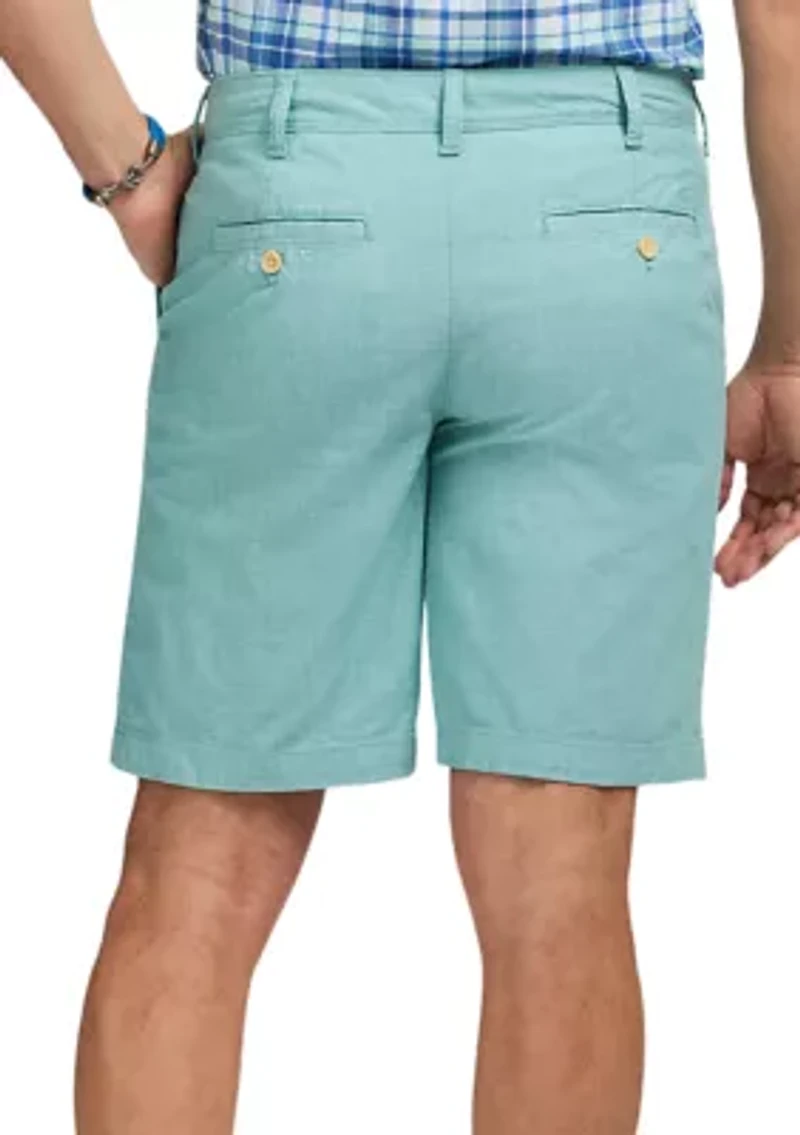 9.5'' Flat Front Chambray Shorts