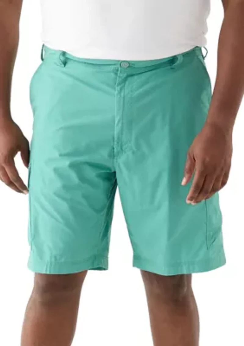 Big & Tall Flat Front Saltwater Nylon Pigment Dyed Cargo Shorts
