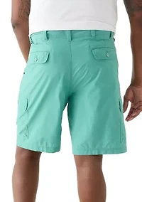 Big & Tall Flat Front Saltwater Nylon Pigment Dyed Cargo Shorts