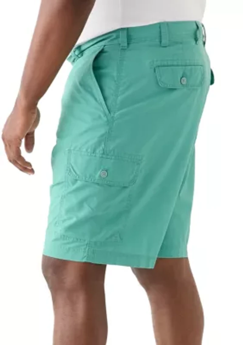 Big & Tall Flat Front Saltwater Nylon Pigment Dyed Cargo Shorts