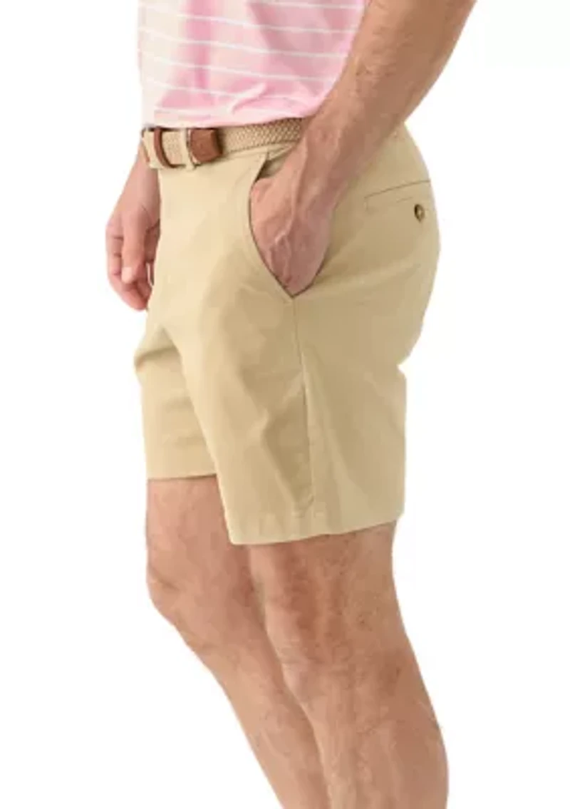 7" Flat Front Twill Shorts