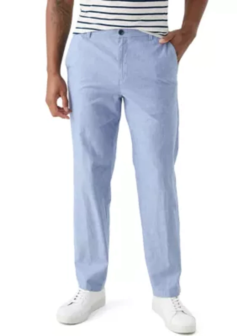 Flat Front Chambray Pants