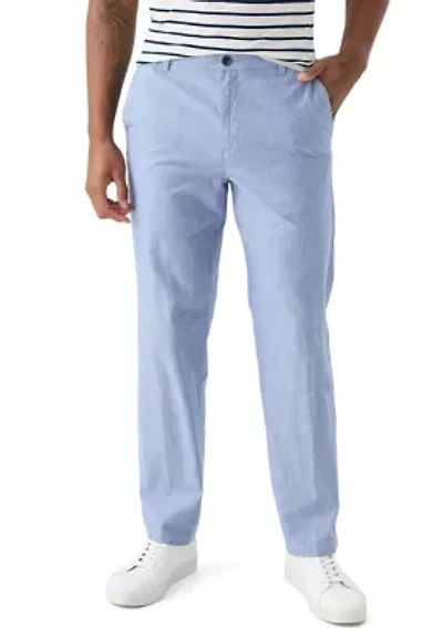 Flat Front Chambray Pants