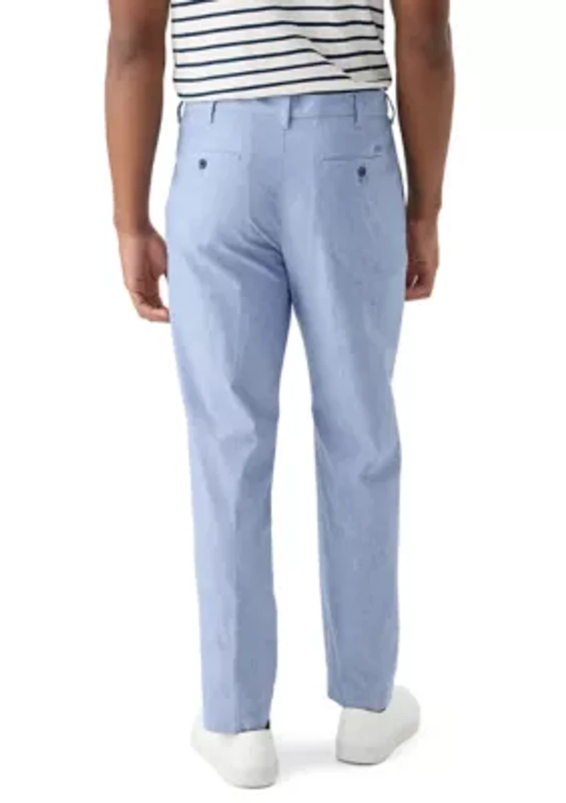 Flat Front Chambray Pants