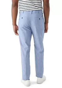 Flat Front Chambray Pants