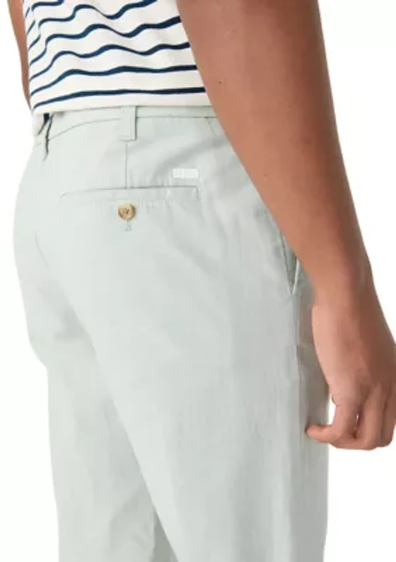 Flat Front Chambray Pants