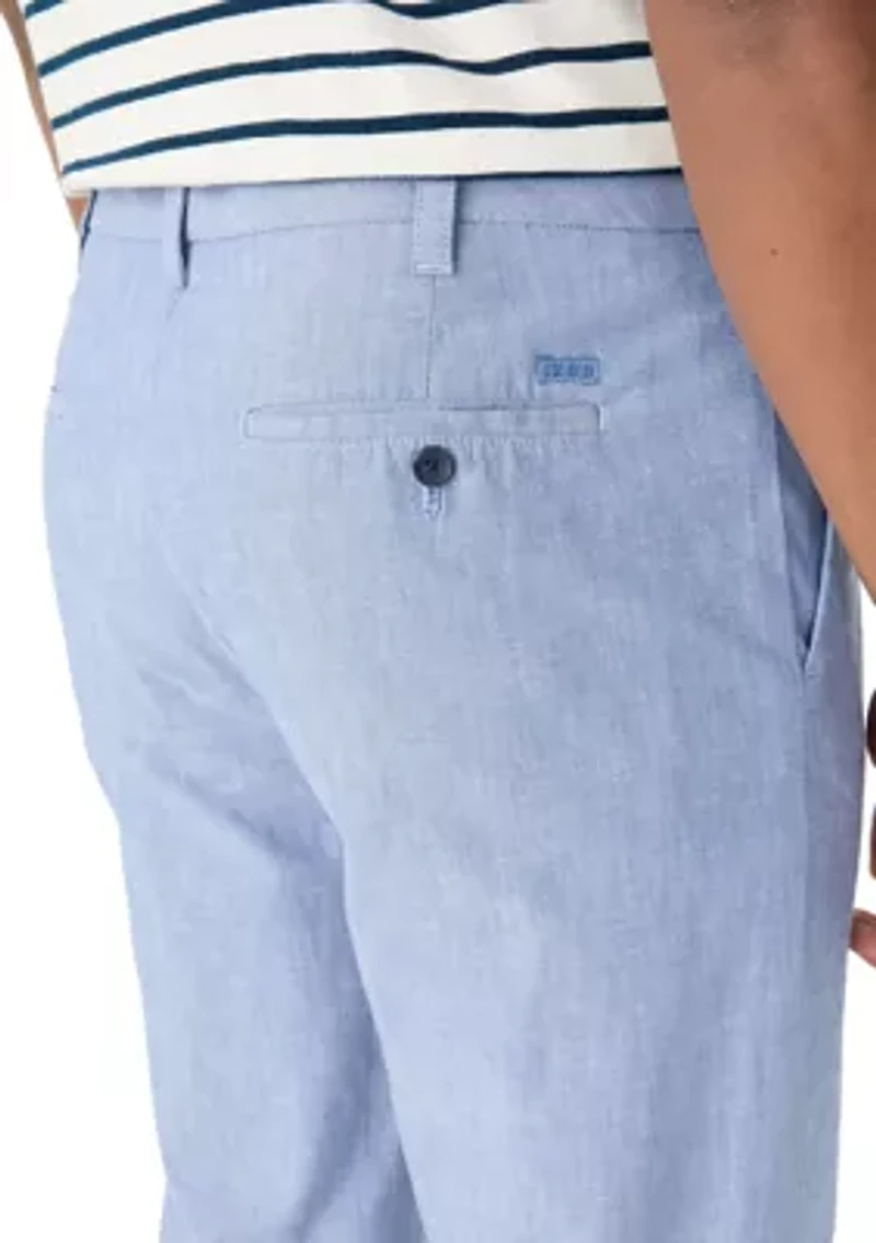 Flat Front Chambray Pants