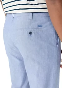 Flat Front Chambray Pants
