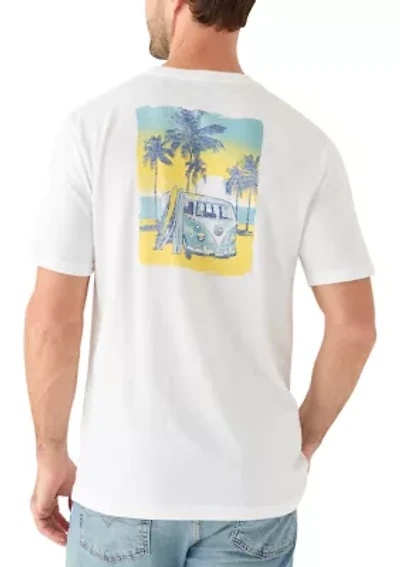 Men's Sunset Beach Graphic Short Sleeve T-Shirt
