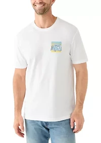 Men's Sunset Beach Graphic Short Sleeve T-Shirt