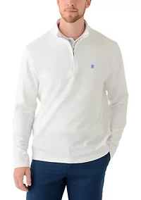 Long Sleeve Feeder Striped Quarter Zip Pullover