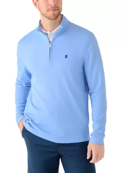 Men's Long Sleeve Feeder Striped 1/4 Zip Pullover
