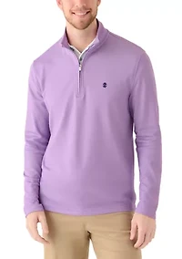Men's Long Sleeve Feeder Striped 1/4 Zip Pullover
