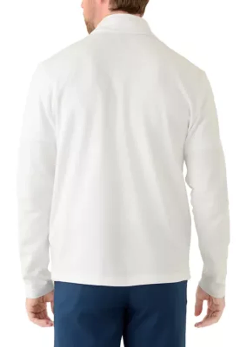 Long Sleeve Feeder Striped Quarter Zip Pullover