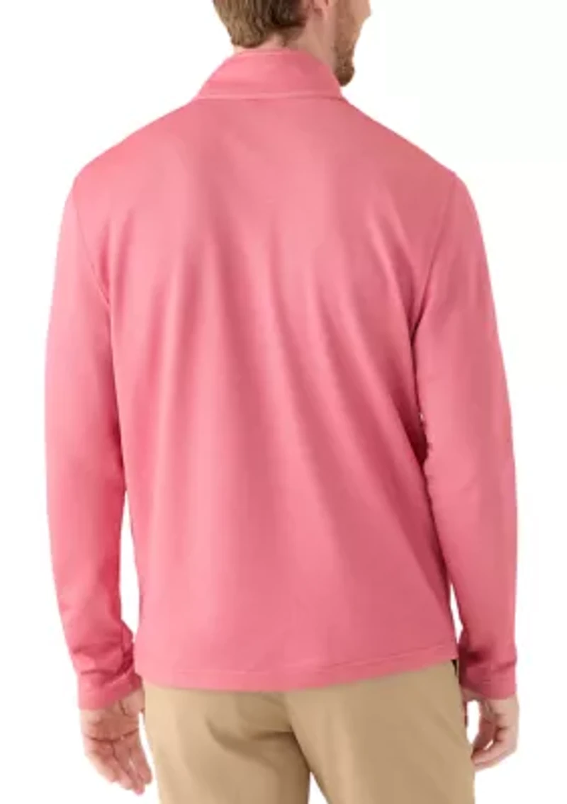 Men's Long Sleeve Feeder Striped 1/4 Zip Pullover