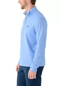 Men's Long Sleeve Feeder Striped 1/4 Zip Pullover