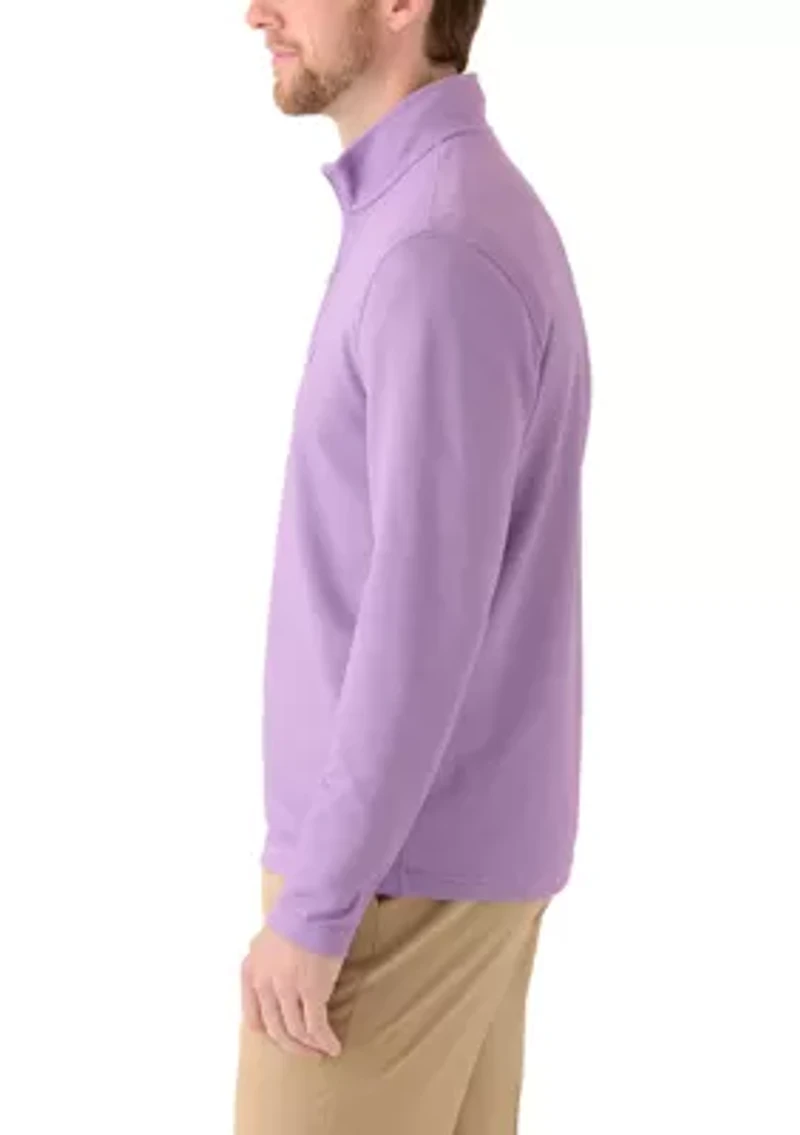 Men's Long Sleeve Feeder Striped 1/4 Zip Pullover