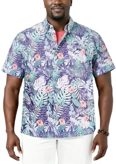Big & Tall Dockside Short Sleeve Floral Print Shirt