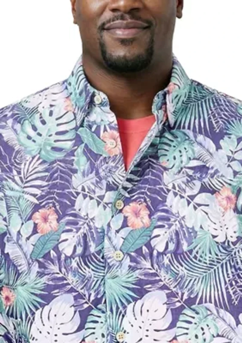 Big & Tall Dockside Short Sleeve Floral Print Shirt