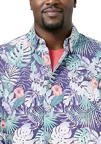 Big & Tall Dockside Short Sleeve Floral Print Shirt