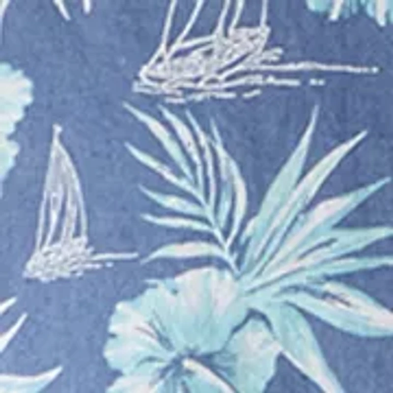 Big & Tall Dockside Chambray Short Sleeve Button Down Printed Shirt