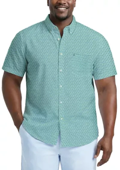 Big & Tall Breeze Short Sleeve Button Down Printed Shirt