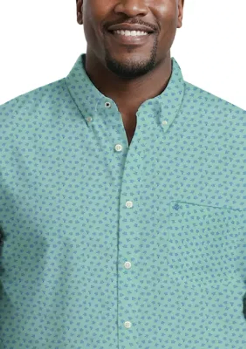 Big & Tall Breeze Short Sleeve Button Down Printed Shirt