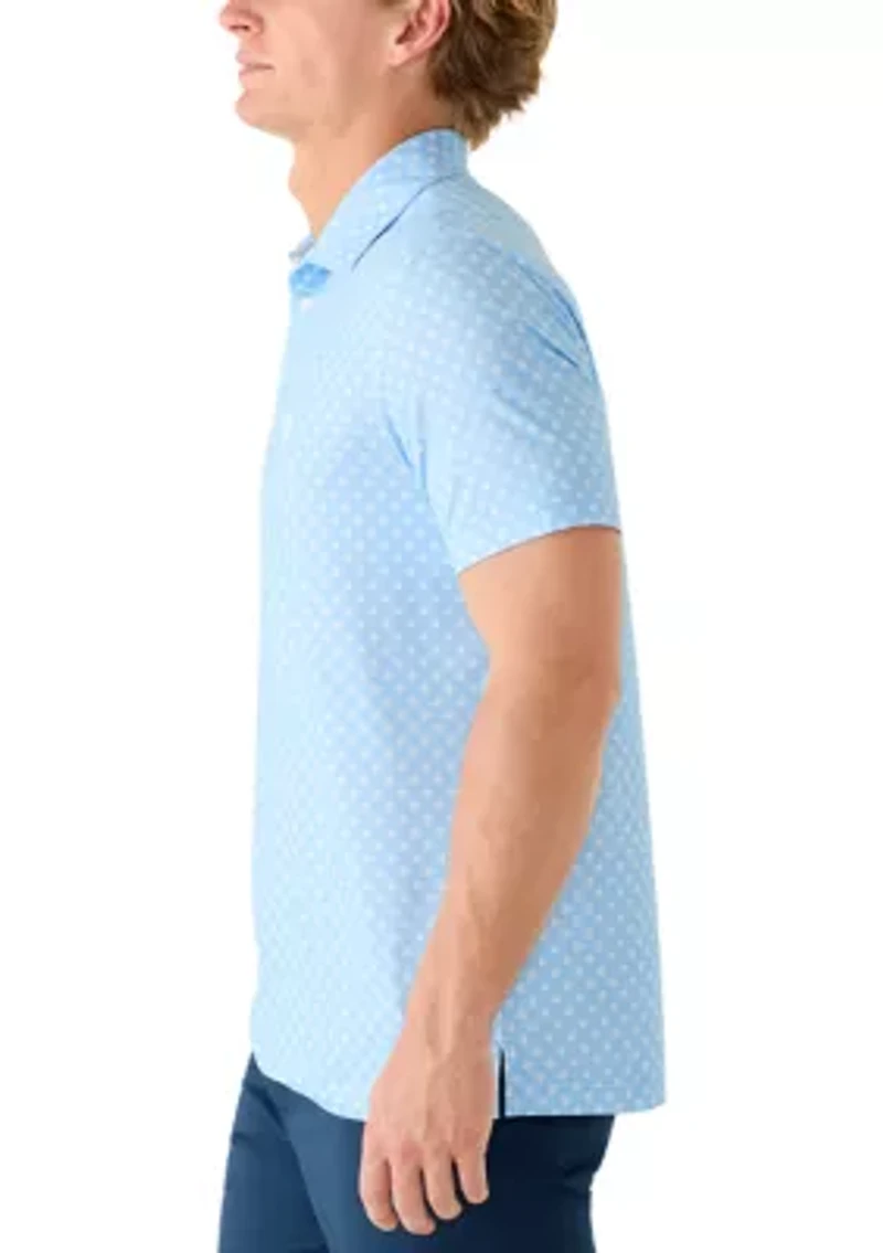 Men's Medallion Print Button Collar Shirt