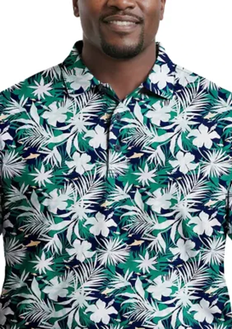 Big & Tall Swingflex Elite Short Sleeve Printed Polo Shirt