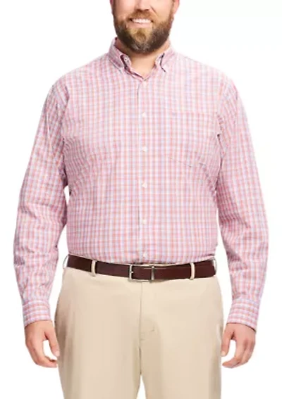 Big & Tall Long Sleeve Performance Comfort Woven Shirt