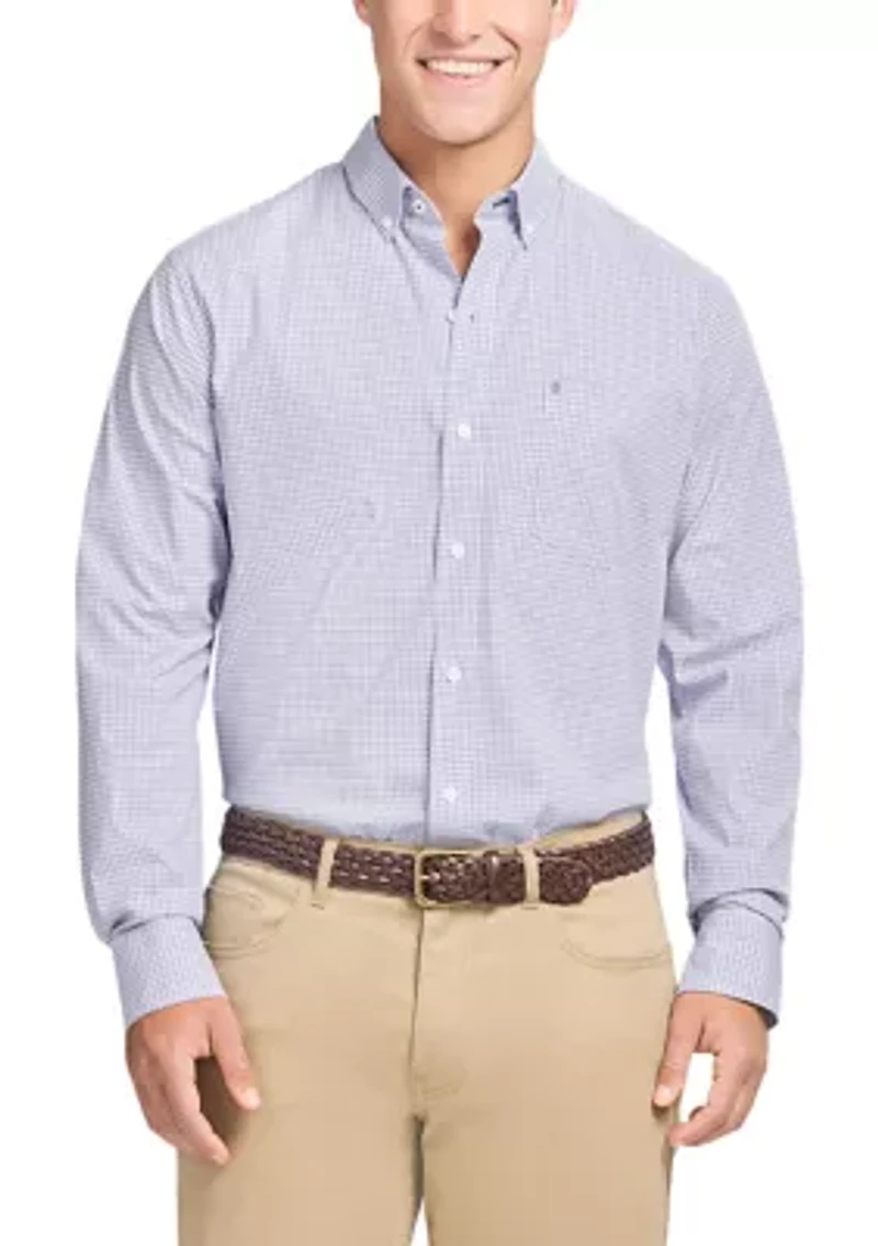 Men's Long Sleeve Performance Comfort Woven Button Down Shirt