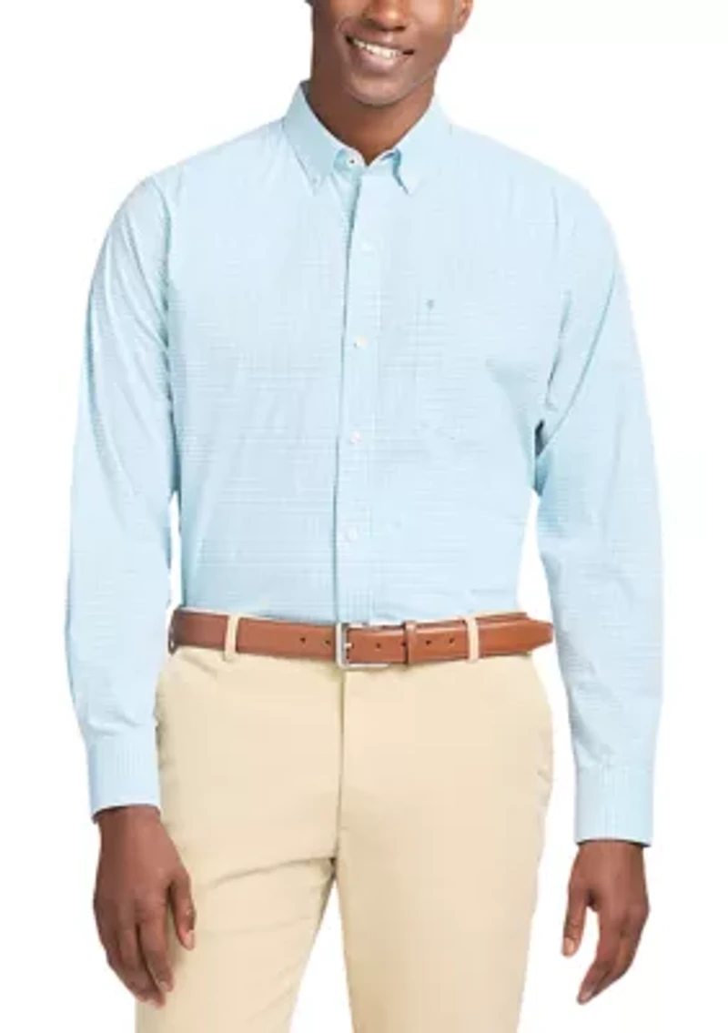 Men's Long Sleeve Performance Comfort Woven Button Down Shirt