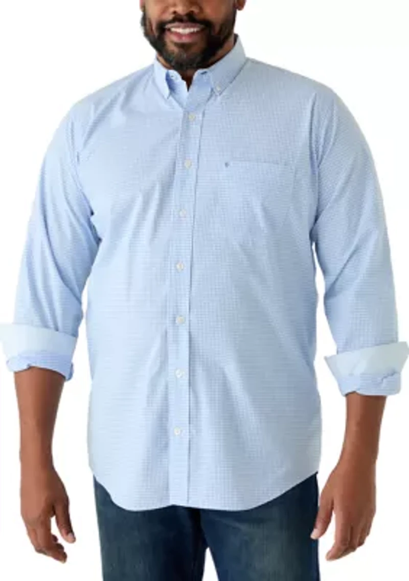 Big & Tall Long Sleeve Performance Comfort Gingham Shirt