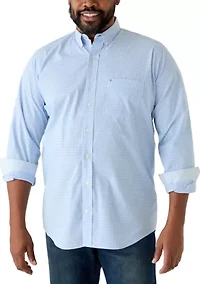 Big & Tall Long Sleeve Performance Comfort Gingham Shirt