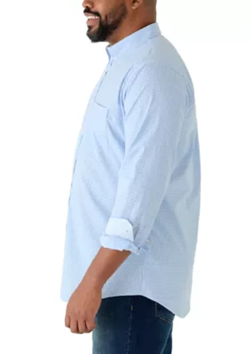 Big & Tall Long Sleeve Performance Comfort Gingham Shirt