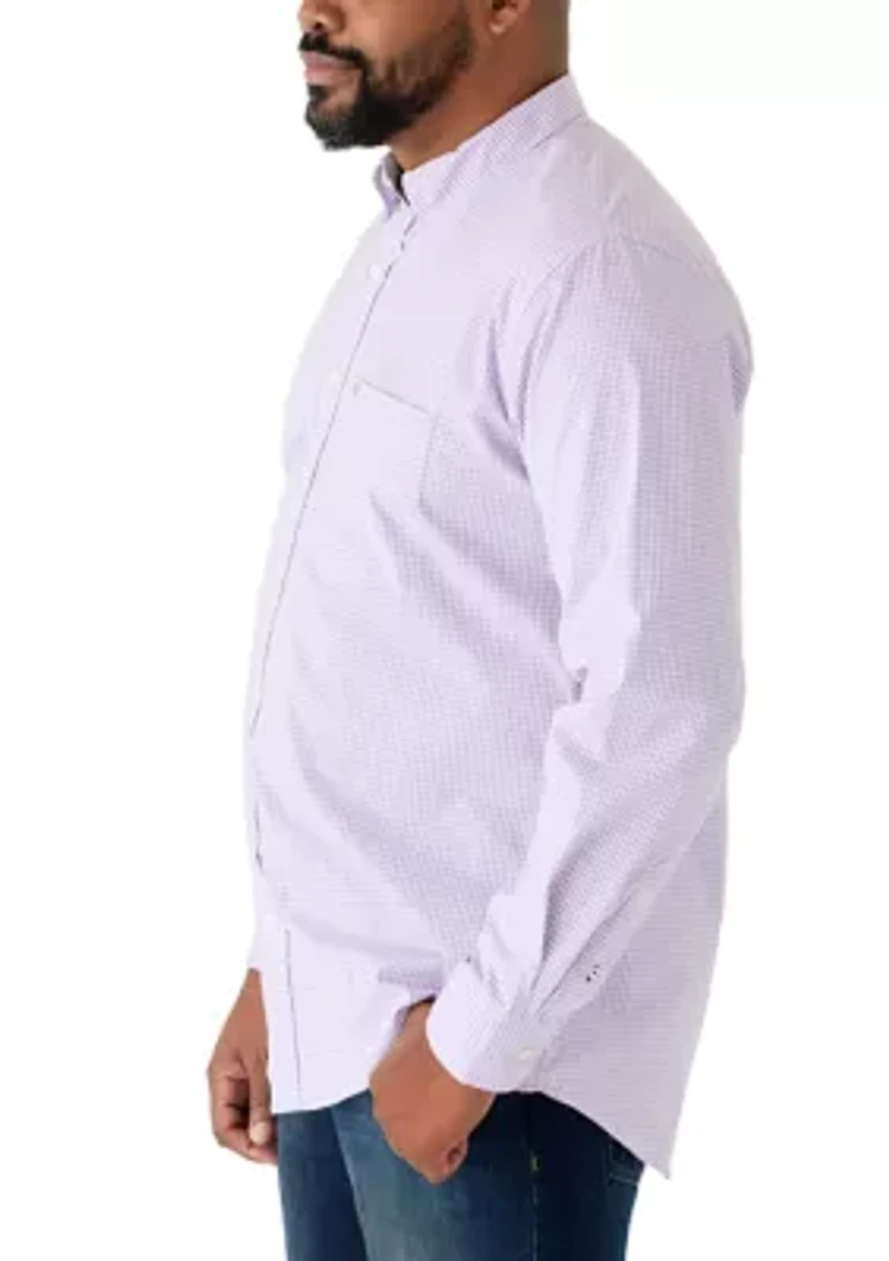 Big & Tall Long Sleeve Performance Comfort Gingham Shirt