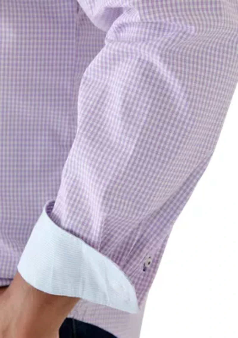 Big & Tall Long Sleeve Performance Comfort Gingham Shirt
