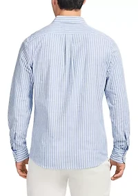Men's Luxury Long-Sleeve Button-Down Shirt