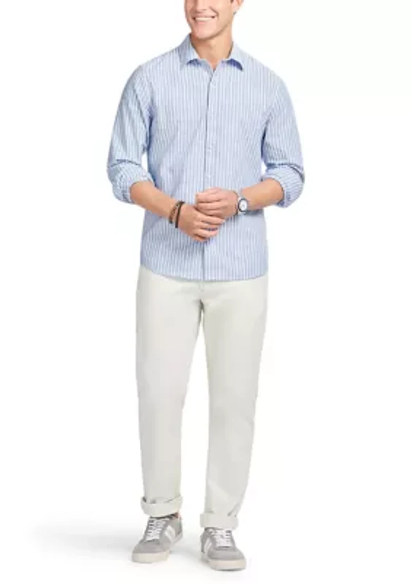 Men's Luxury Long-Sleeve Button-Down Shirt